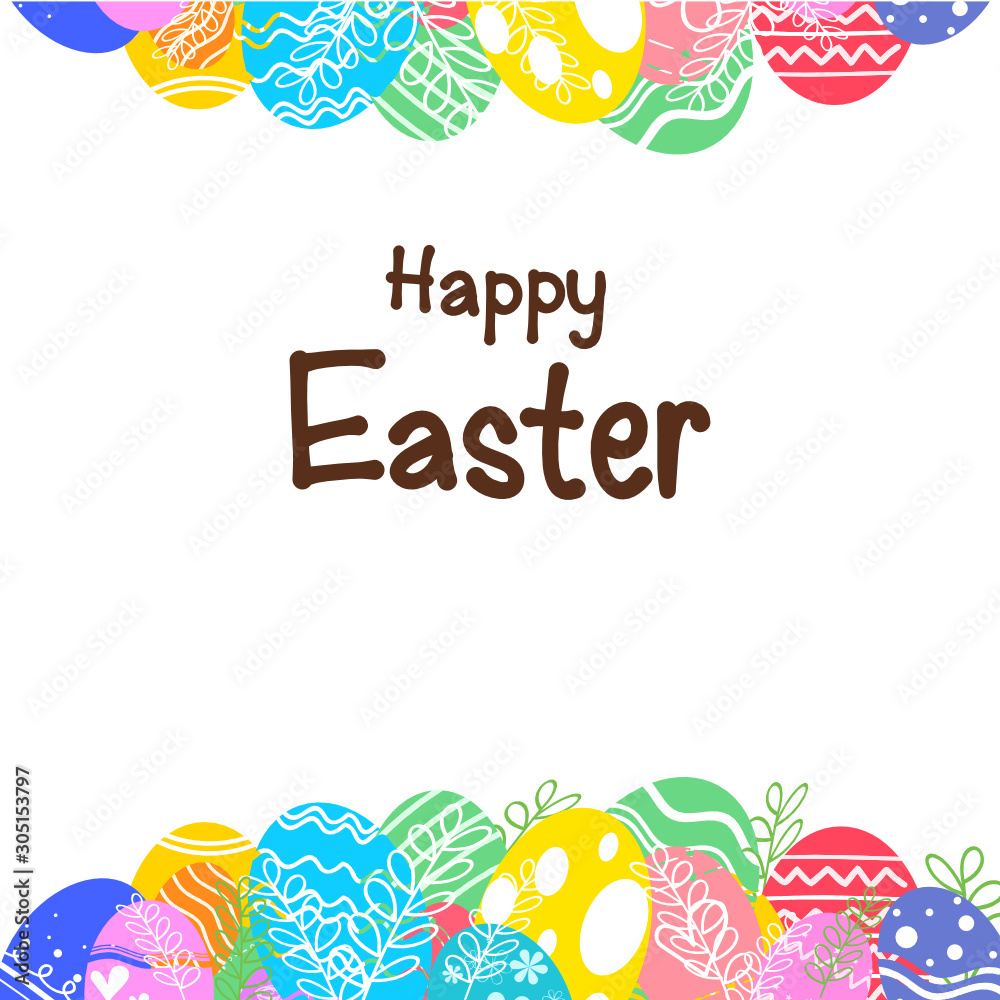 Colorful Easter eggs background vector illustration.