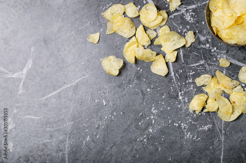 Bowl of home made potato chips