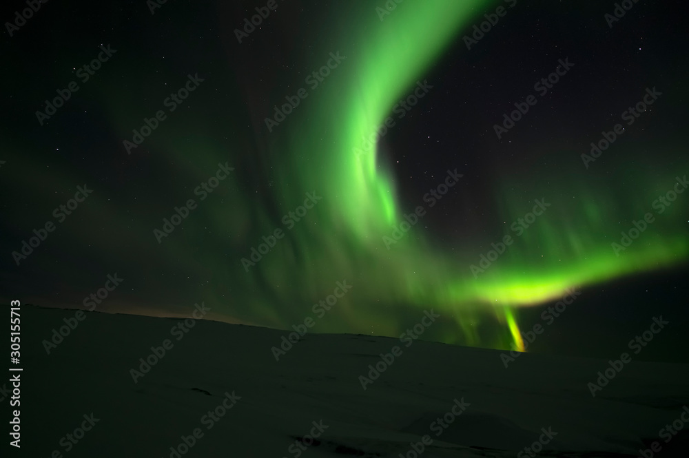 Aurora Borealis. Northern Lights. Teriberka. Murmansk region. Russia