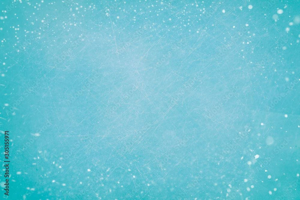 Blue grunge background with snow, ice texture with space for text or image