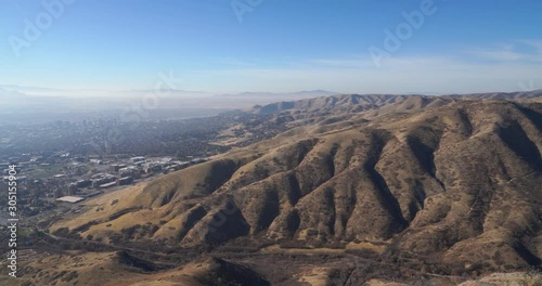 Left pan of the landscape behind downtown Salt Lake City