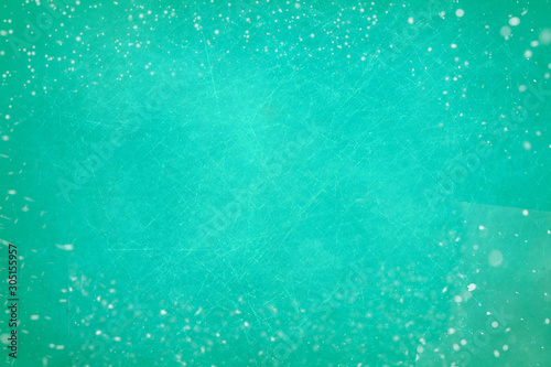 Cyan grunge background with snow, ice texture with space for text or image