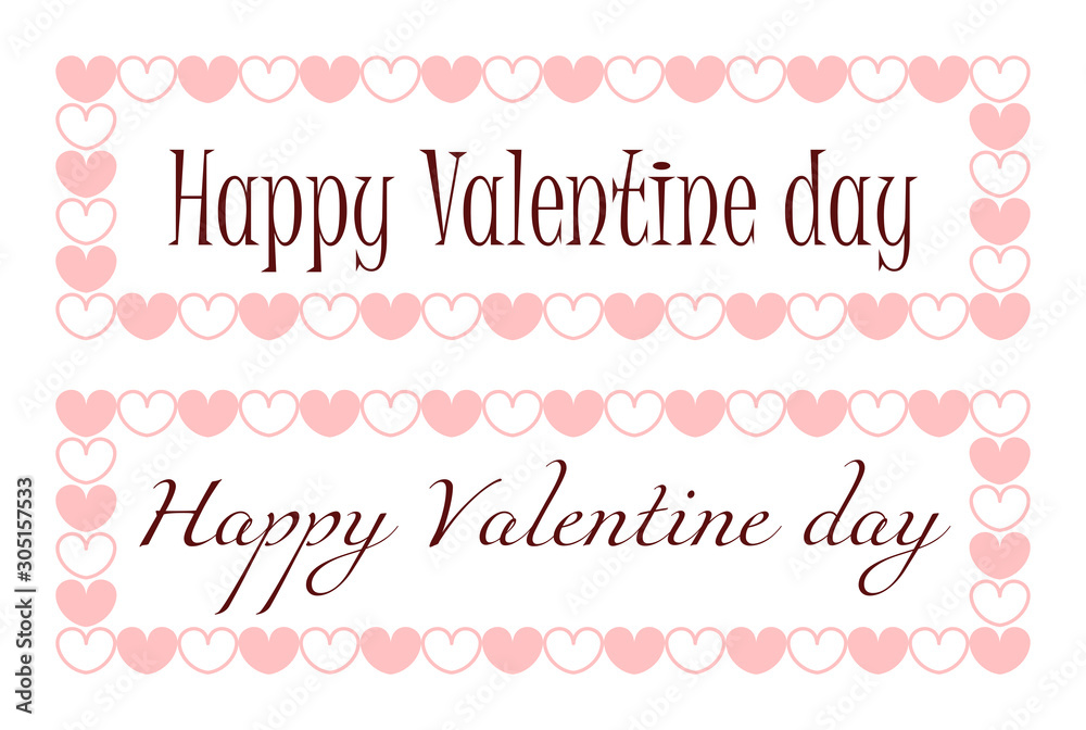 Little cute heart s frame for Valentine day, vector invitation isolated white background Little cute heart s frame for Valentine day, vector invitation isolated white background