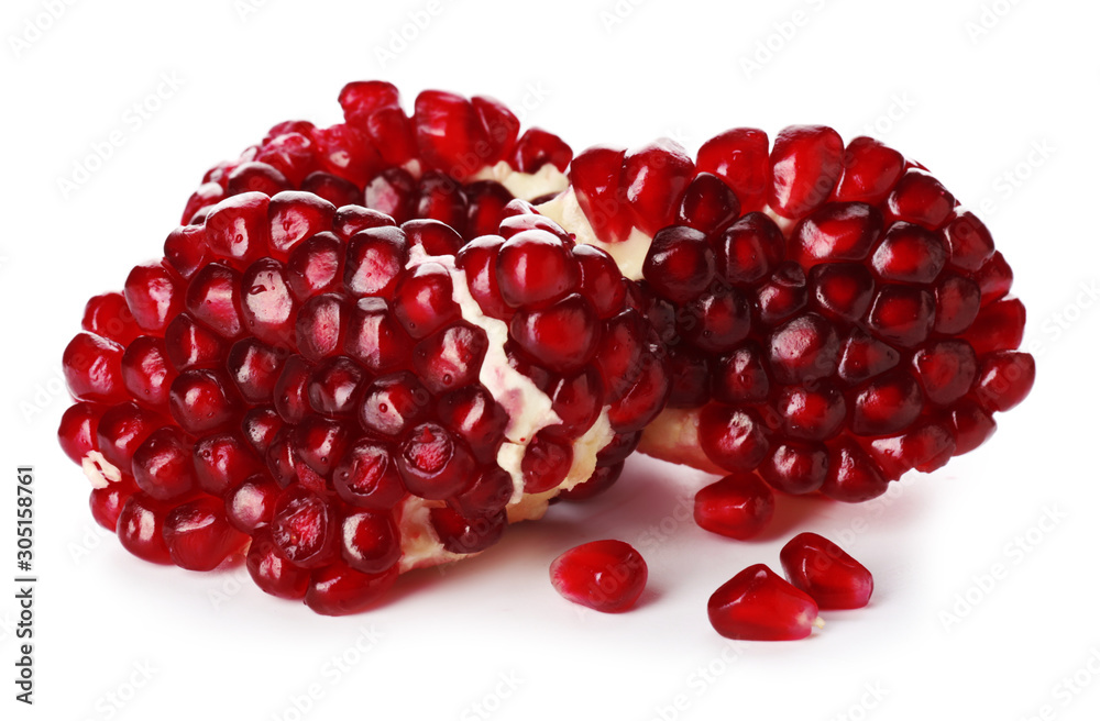 Ripe tasty pomegranate isolated on white Ripe tasty pomegranate isolated on white