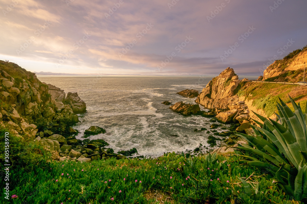 beautiful landscape with rocks by the sea