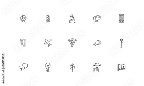 bundle of new york city set icons photo