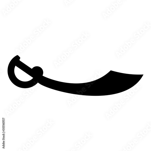 Pirate saber Cutlass icon black color vector illustration flat style image