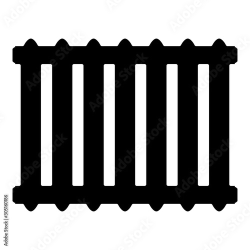 Cast iron battery Heating radiator icon black color vector illustration flat style image