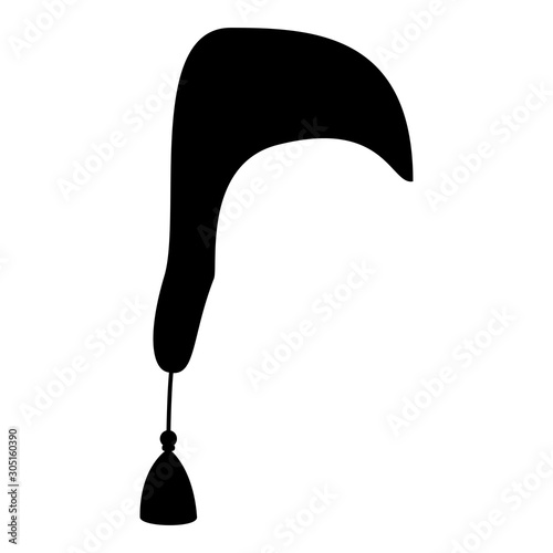 Nightcap Hat for sleep icon black color vector illustration flat style image