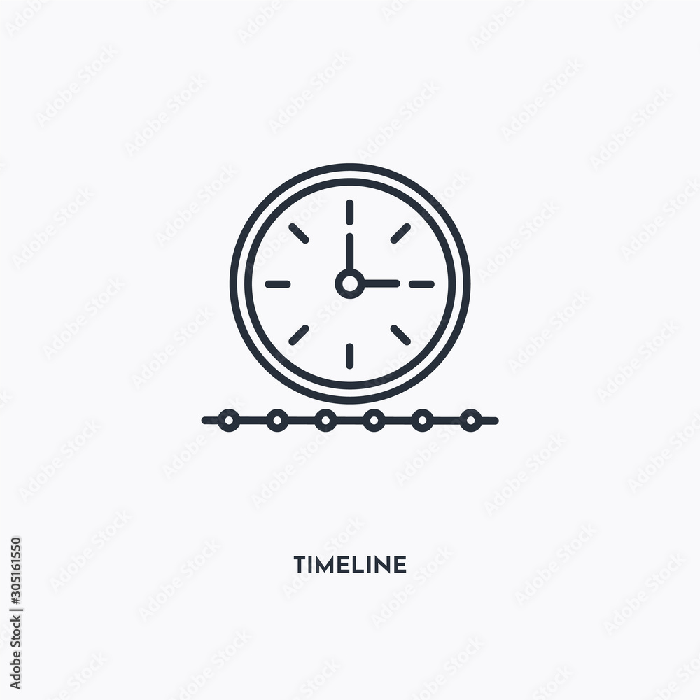 Timeline outline icon. Simple linear element illustration. Isolated line Timeline icon on white background. Thin stroke sign can be used for web, mobile and UI.