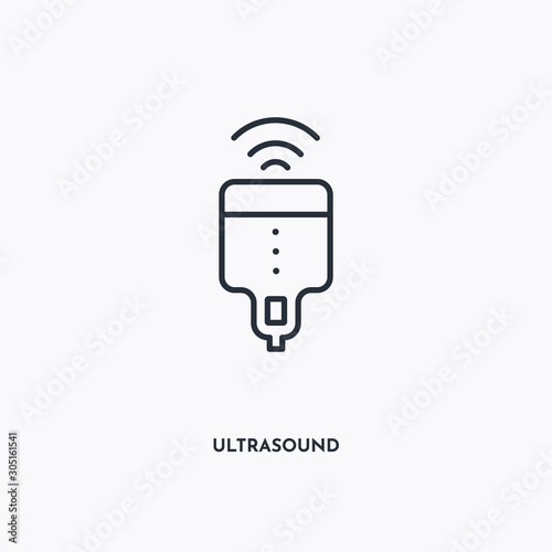 Ultrasound outline icon. Simple linear element illustration. Isolated line Ultrasound icon on white background. Thin stroke sign can be used for web, mobile and UI.