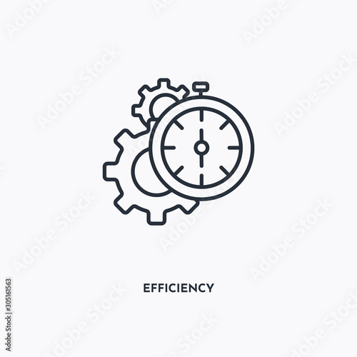 Efficiency outline icon. Simple linear element illustration. Isolated line Efficiency icon on white background. Thin stroke sign can be used for web, mobile and UI. photo