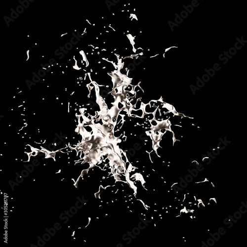 Splash fluid. 3d illustration, 3d rendering.