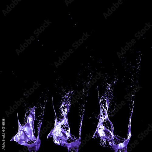 Splash fluid. 3d illustration, 3d rendering.