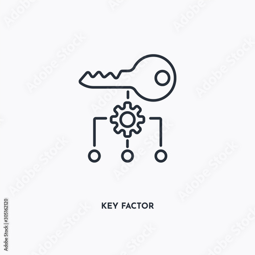 Key Factor outline icon. Simple linear element illustration. Isolated line Key Factor icon on white background. Thin stroke sign can be used for web, mobile and UI.