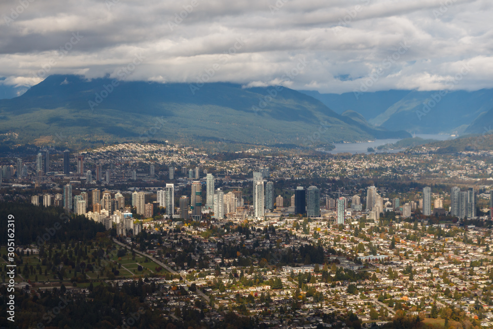Vancouver Neighbourhoods of Burnaby and Brentwood from the air