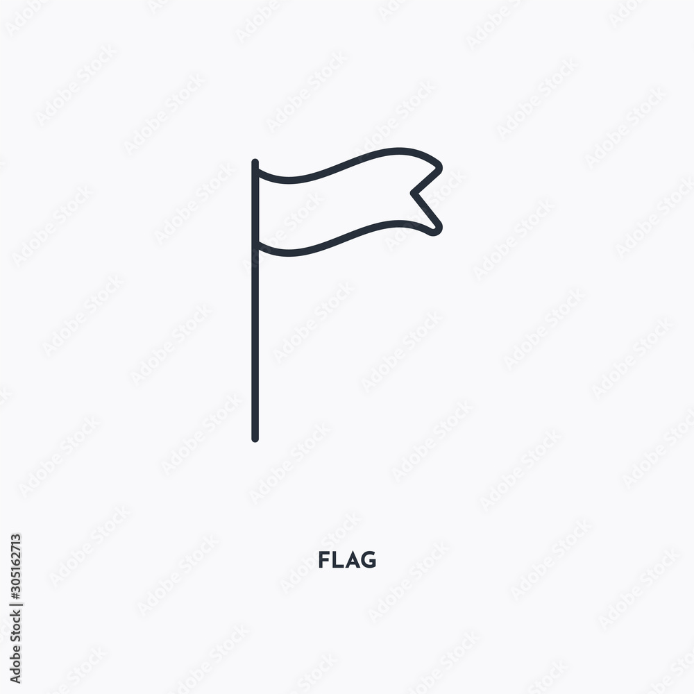 Flag outline icon. Simple linear element illustration. Isolated line Flag icon on white background. Thin stroke sign can be used for web, mobile and UI. Flag outline icon. Simple linear element illustration. Isolated line Flag icon on white background. Thin stroke sign can be used for web, mobile and UI.