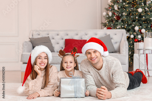 Happy young family with Chr...