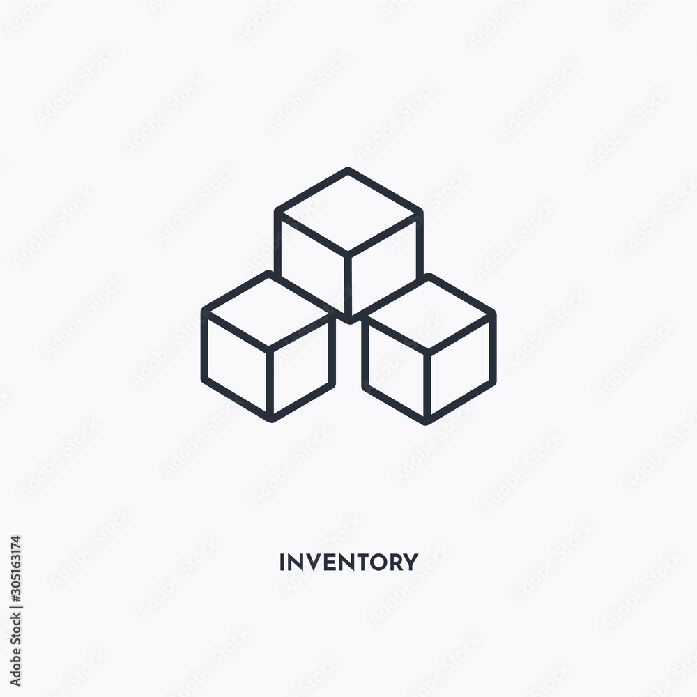 inventory outline icon. Simple linear element illustration. Isolated line inventory icon on white background. Thin stroke sign can be used for web, mobile and UI. inventory outline icon. Simple linear element illustration. Isolated line inventory icon on white background. Thin stroke sign can be used for web, mobile and UI.