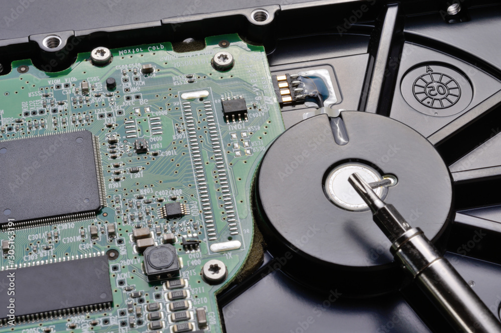 Fototapeta premium disassembly of the hard drive