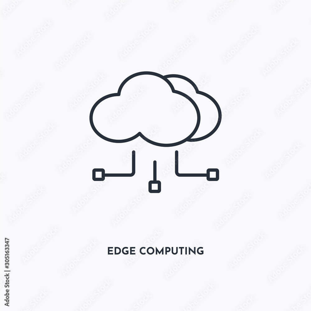 Edge Computing outline icon. Simple linear element illustration. Isolated line Edge Computing icon on white background. Thin stroke sign can be used for web, mobile and UI. Edge Computing outline icon. Simple linear element illustration. Isolated line Edge Computing icon on white background. Thin stroke sign can be used for web, mobile and UI.