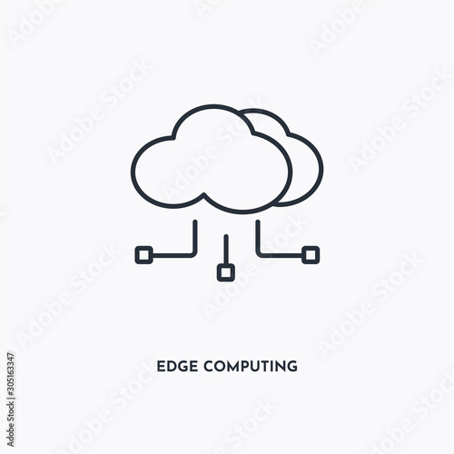 Edge Computing outline icon. Simple linear element illustration. Isolated line Edge Computing icon on white background. Thin stroke sign can be used for web, mobile and UI.