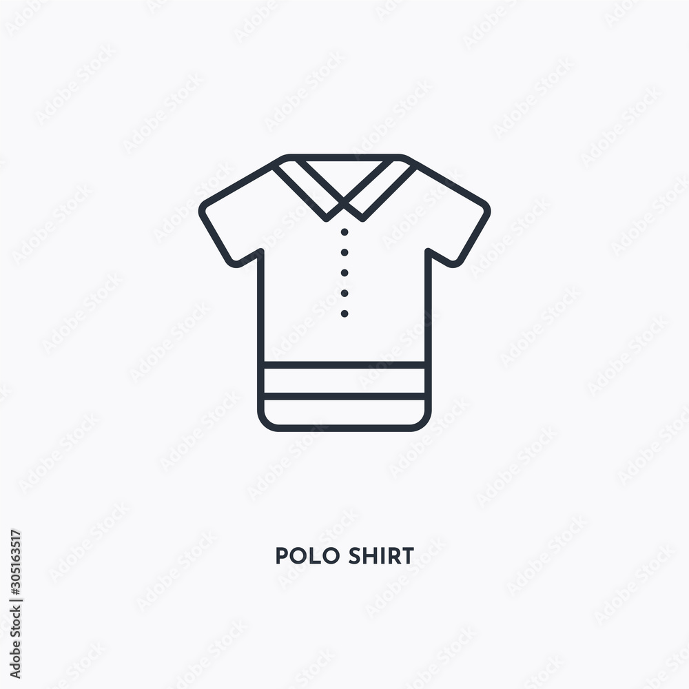 polo shirt outline icon. Simple linear element illustration. Isolated line polo shirt icon on white background. Thin stroke sign can be used for web, mobile and UI. polo shirt outline icon. Simple linear element illustration. Isolated line polo shirt icon on white background. Thin stroke sign can be used for web, mobile and UI.
