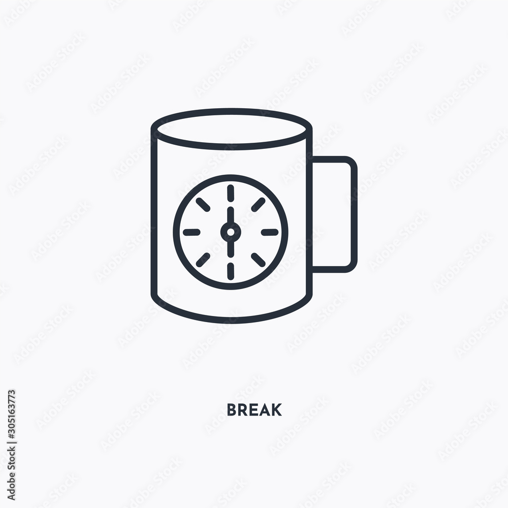 Break outline icon. Simple linear element illustration. Isolated line