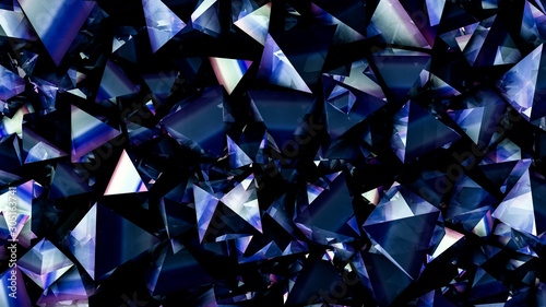 Tech tech triangle crystal background. 3d illustration, 3d rendering.