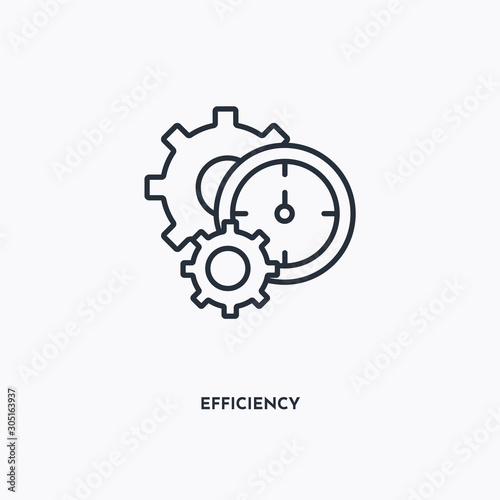 efficiency outline icon. Simple linear element illustration. Isolated line efficiency icon on white background. Thin stroke sign can be used for web, mobile and UI.