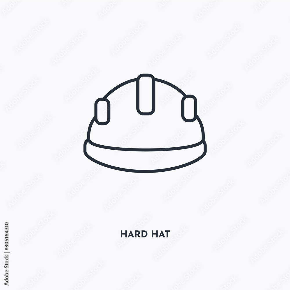 hard hat outline icon. Simple linear element illustration. Isolated line hard hat icon on white background. Thin stroke sign can be used for web, mobile and UI. hard hat outline icon. Simple linear element illustration. Isolated line hard hat icon on white background. Thin stroke sign can be used for web, mobile and UI.