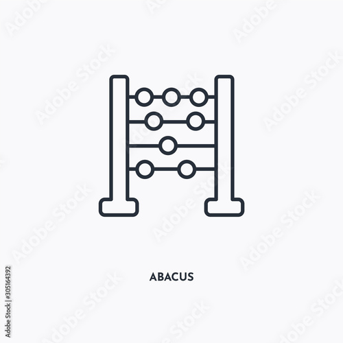 Abacus outline icon. Simple linear element illustration. Isolated line Abacus icon on white background. Thin stroke sign can be used for web, mobile and UI.