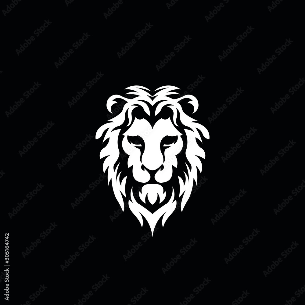 lion head logo vector icon illustration template