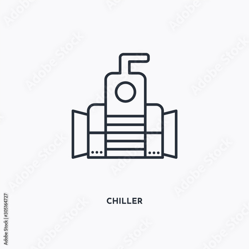 Chiller outline icon. Simple linear element illustration. Isolated line Chiller icon on white background. Thin stroke sign can be used for web, mobile and UI.