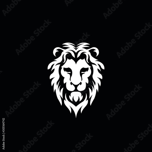 Fototapeta Naklejka Na Ścianę i Meble -  lion head logo vector icon illustration template