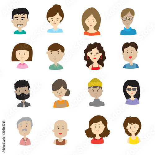 Many style of human faces.