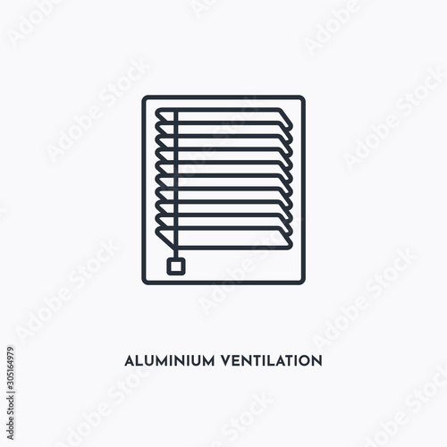 aluminium ventilation outline icon. Simple linear element illustration. Isolated line aluminium ventilation icon on white background. Thin stroke sign can be used for web, mobile and UI.