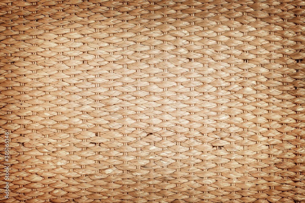 Brown Straw weave  closeup textured backgroun