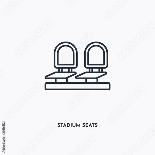 stadium seats outline icon. Simple linear element illustration. Isolated line stadium seats icon on white background. Thin stroke sign can be used for web, mobile and UI.