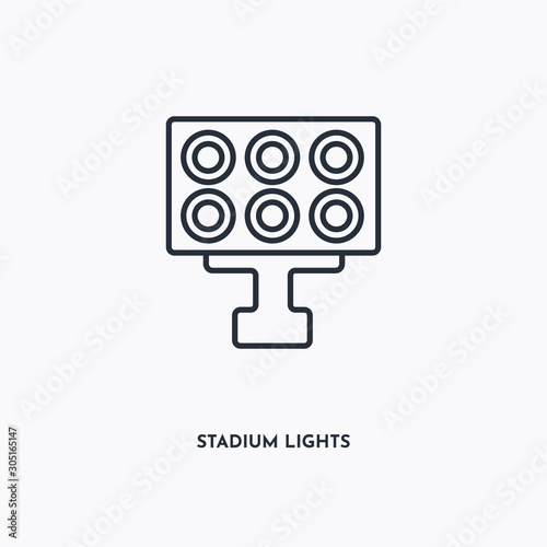 stadium lights outline icon. Simple linear element illustration. Isolated line stadium lights icon on white background. Thin stroke sign can be used for web, mobile and UI.