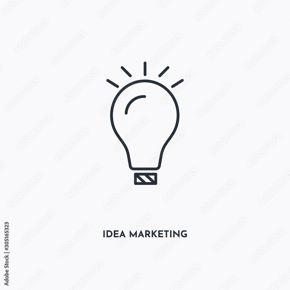 idea marketing outline icon. Simple linear element illustration. Isolated line idea marketing icon on white background. Thin stroke sign can be used for web, mobile and UI. idea marketing outline icon. Simple linear element illustration. Isolated line idea marketing icon on white background. Thin stroke sign can be used for web, mobile and UI.
