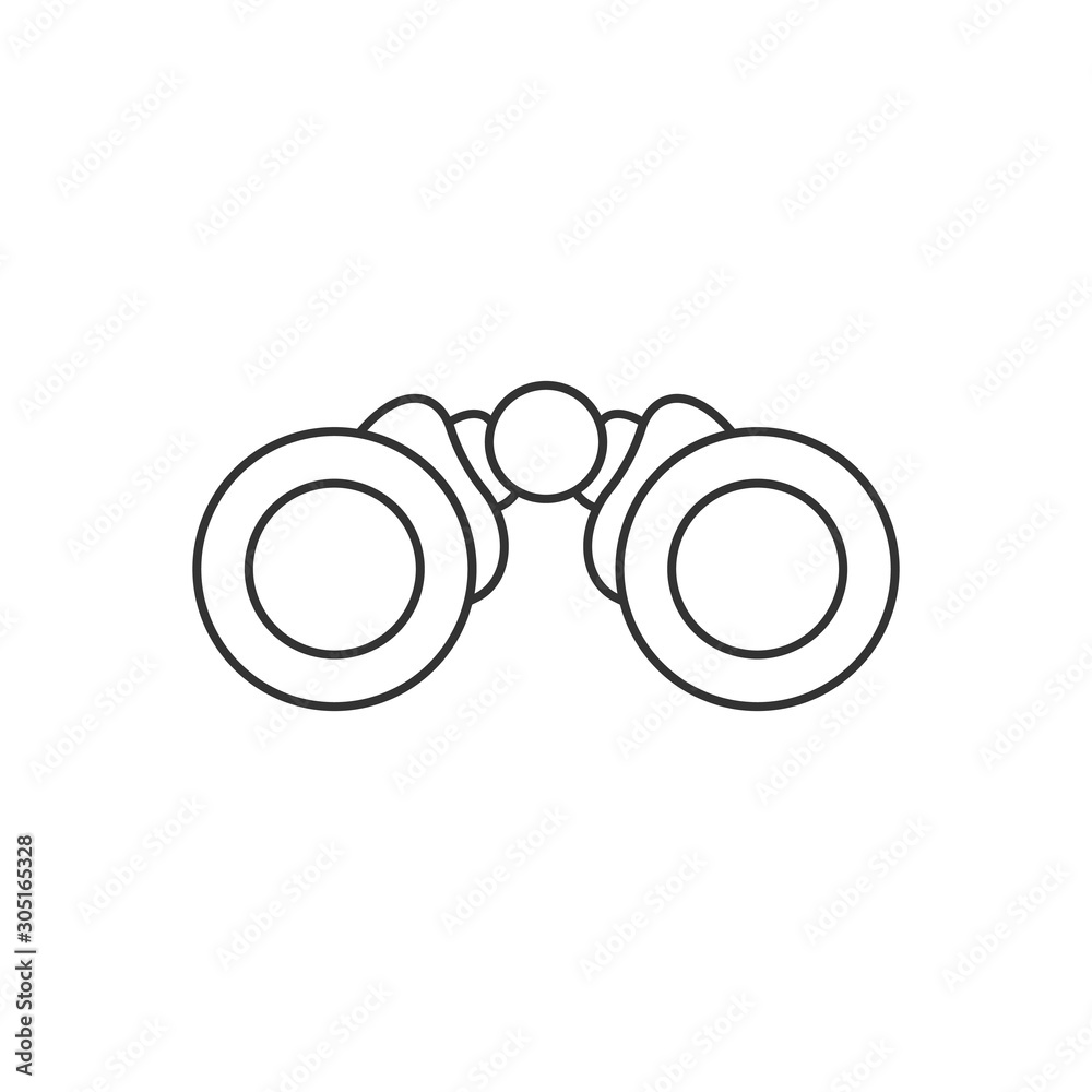 Binocular icon in flat style. Search vector illustration on white isolated background. Zoom business concept. Binocular icon in flat style. Search vector illustration on white isolated background. Zoom business concept.