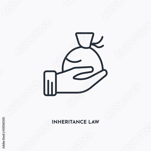 inheritance law outline icon. Simple linear element illustration. Isolated line inheritance law icon on white background. Thin stroke sign can be used for web, mobile and UI.