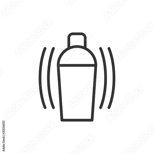 Shaker cocktail icon in flat style. Alcohol bottle vector illustration on white isolated background. Bar drink business concept.