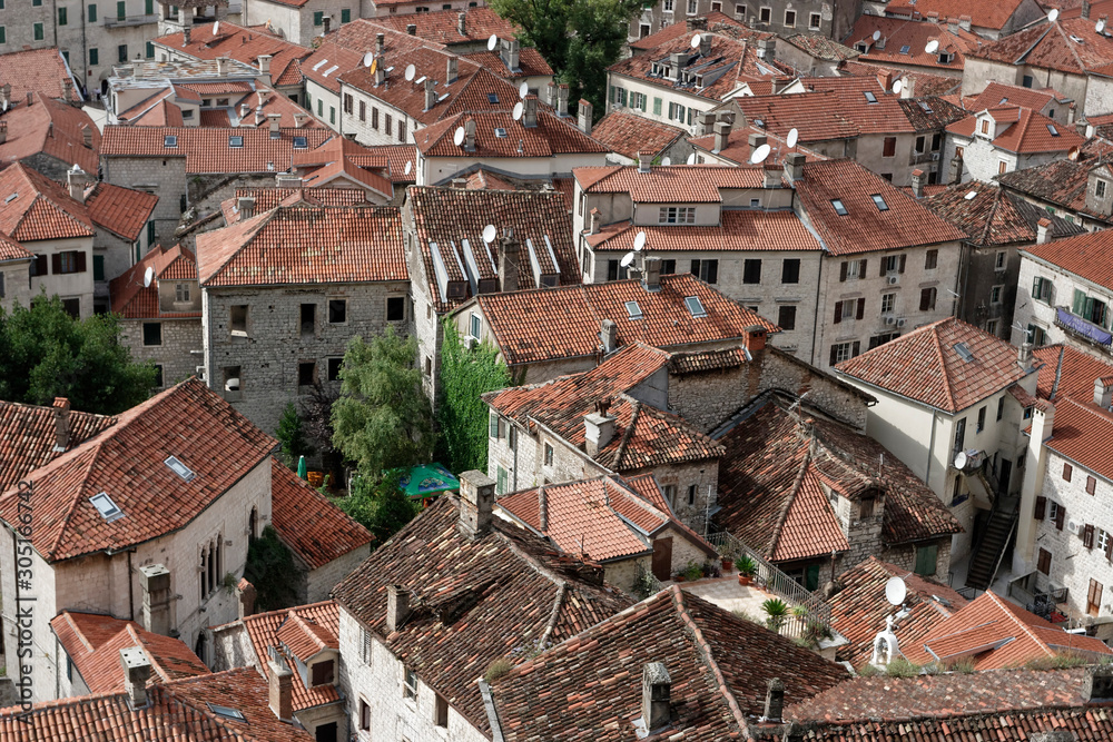 Rooftops in Kotor town, Montenegro