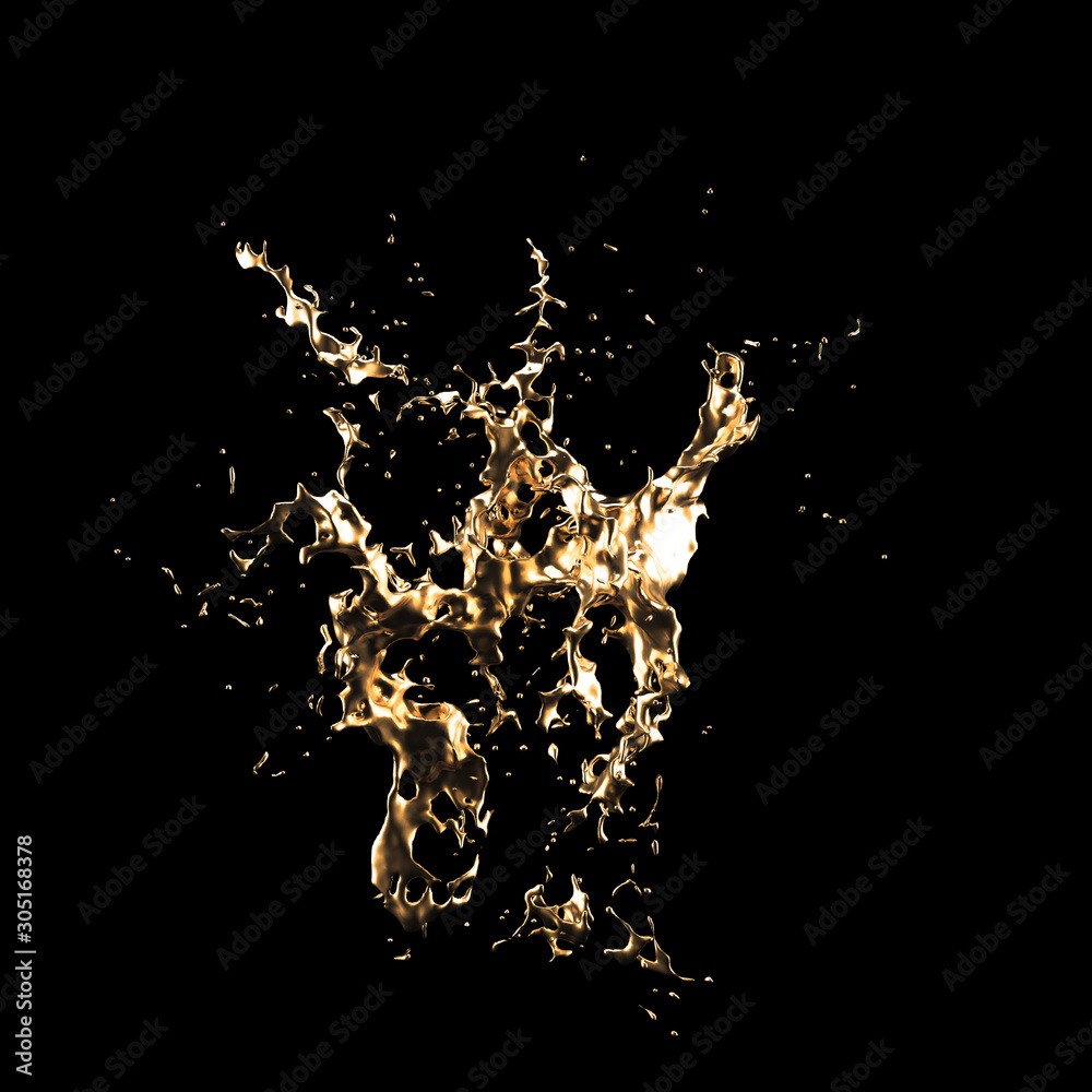 Obraz premium Splash fluid. 3d illustration, 3d rendering.