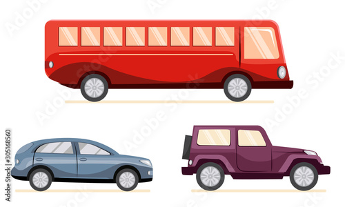 different transport vehicles collection