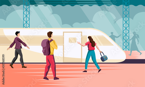 metro train station with passenger on platform