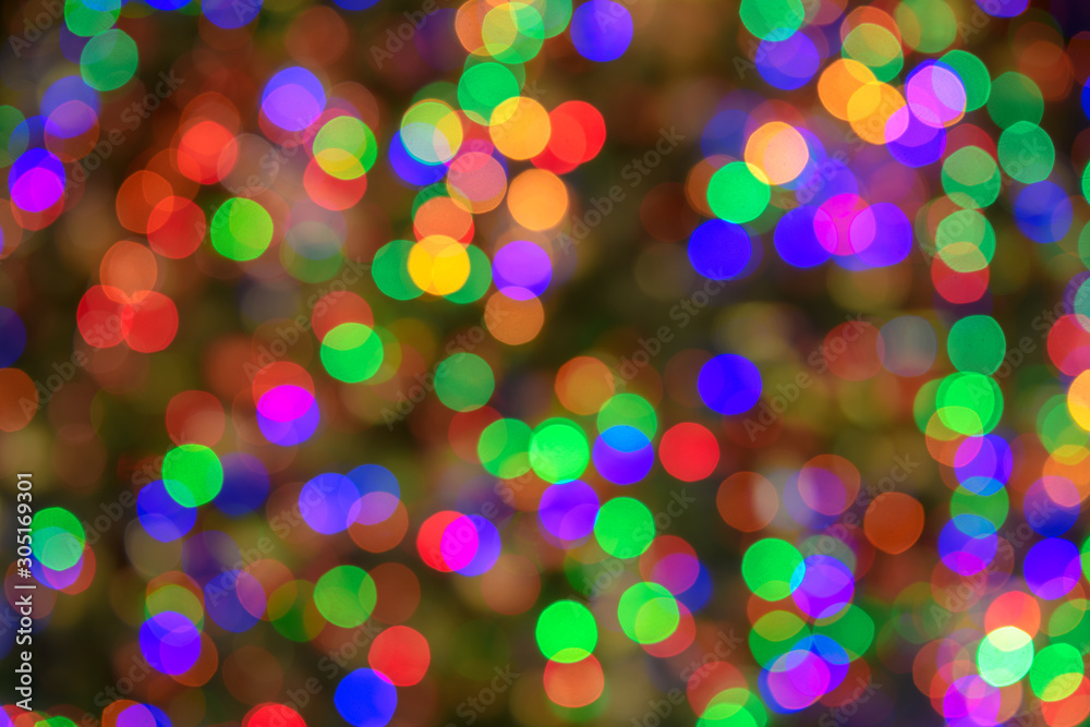 Christmas garland blurred. Abstract and colorful Christmas garland blurred. Abstract and colorful
