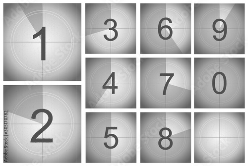Countdown Frame Concept Card Poster Set. Vector